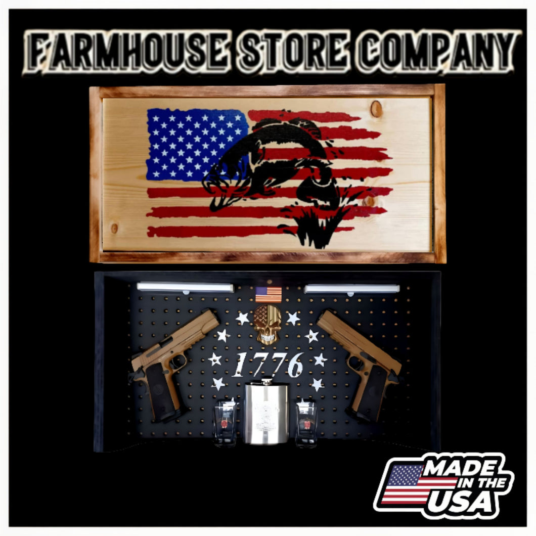 Bass American Flag Concealment Wall Art