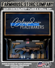 Load image into Gallery viewer, Gun Concealment Flag Deluxe Wall Art Charred Black Peacemakers Design
