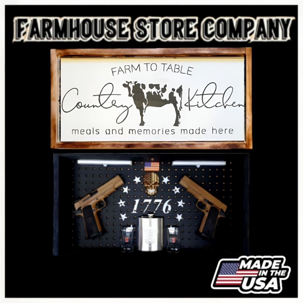 Country Kitchen Deluxe Gun Concealment Flag Wall Art