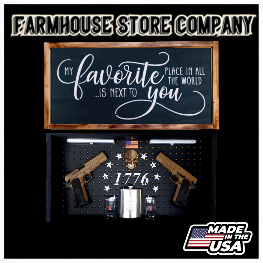Deluxe Charred Favorite Place Handgun Concealment Wall Art