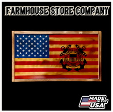 Load image into Gallery viewer, Deluxe Charred US Coast Guard Flag Handgun Concealment Wall Art
