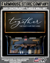 Load image into Gallery viewer, Gun Concealment Flag Deluxe Wall Art Charred Black Together Design
