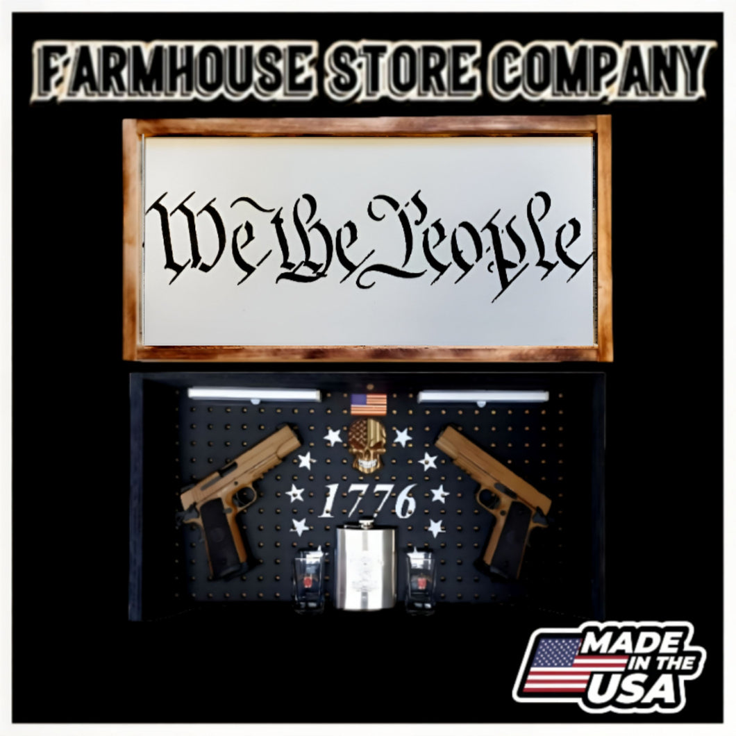 We The People Deluxe Gun Concealment Flag Wall Art