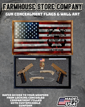 Load image into Gallery viewer, Gun Concealment Flag Deluxe Handgun Wall Art Charred RWB Flag Coast Guard Design
