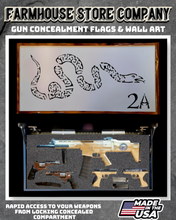 Load image into Gallery viewer, Gun Concealment Flag Deluxe Wall Art American Flag Join Or Die 2A Design
