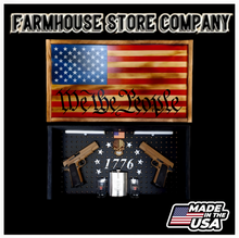 Load image into Gallery viewer, Deluxe Charred We The People Flag Handgun Concealment Wall Art
