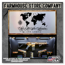 Load image into Gallery viewer, Gun Concealment Flag Deluxe Wall Art Charred White World Map Design
