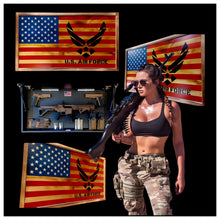 Load image into Gallery viewer, Large Charred Deluxe AIR FORCE American Concealment Flag Wall Art 2.0
