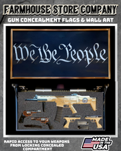 Load image into Gallery viewer, Gun Concealment Flag Deluxe Wall Art Charred Black We The People Design
