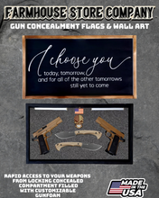 Load image into Gallery viewer, Gun Concealment Flag Deluxe Handgun Wall Art Charred Black Choose You Design
