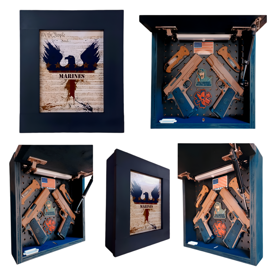 US Marines Deluxe Gun Concealment Picture Frame