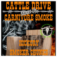 Load image into Gallery viewer, CARNIVORE SMOKE HICKORY SMOKER CHUNKS 225 CUBIC INCH VALUE SIZE ECONO PACK
