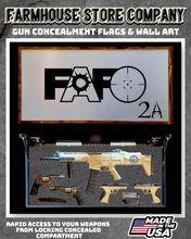 Load image into Gallery viewer, Gun Concealment Flag Deluxe Wall Art American Flag FAFO 2A Design
