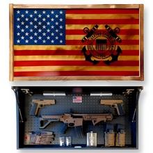 Load image into Gallery viewer, Large Charred Deluxe COAST GUARD American Concealment Flag Wall Art 2.0
