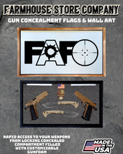 Load image into Gallery viewer, Gun Concealment Flag Deluxe Handgun Wall Art White FAFO Design
