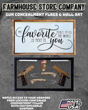 Load image into Gallery viewer, Gun Concealment Flag Deluxe Handgun Wall Art Charred White Favorite Design

