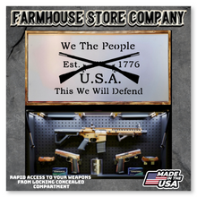 Load image into Gallery viewer, Gun Concealment Flag Deluxe Wall Art Charred White This We Will Defend Design
