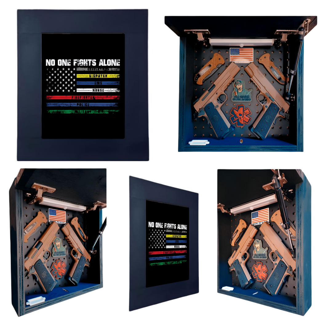 No One Fights Alone Flag Deluxe Gun Concealment Picture Frame