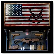 Load image into Gallery viewer, Large Charred Deluxe Pick Your Design 2nd Amendment, Military Branches, Patriotic American Gun Concealment Flag Wall Art 2.0
