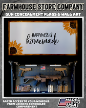 Load image into Gallery viewer, Gun Concealment Flag Deluxe Wall Art Charred White Sunflower Design
