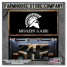 Load image into Gallery viewer, Gun Concealment Flag Deluxe Wall Art Charred Black Spartan Design
