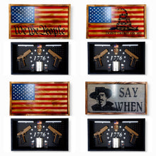 Load image into Gallery viewer, Deluxe Charred US Army Flag Handgun Concealment Wall Art
