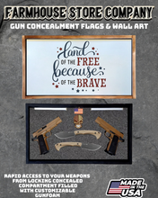 Load image into Gallery viewer, Gun Concealment Flag Deluxe Handgun Wall Art White Land Of The Free Design
