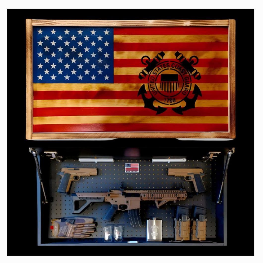 Large Charred Deluxe COAST GUARD American Concealment Flag Wall Art 2.0