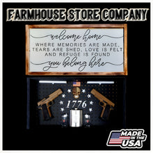 Load image into Gallery viewer, Welcome Home Deluxe Gun Concealment Flag Wall Art
