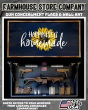 Load image into Gallery viewer, Gun Concealment Flag Deluxe Wall Art Charred Black Sunflower Design
