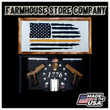 Load image into Gallery viewer, Thin Yellow Line Deluxe Gun Concealment Flag Wall Art
