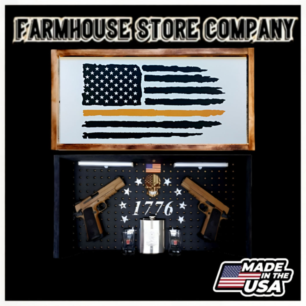 Thin Yellow Line Deluxe Gun Concealment Flag Wall Art
