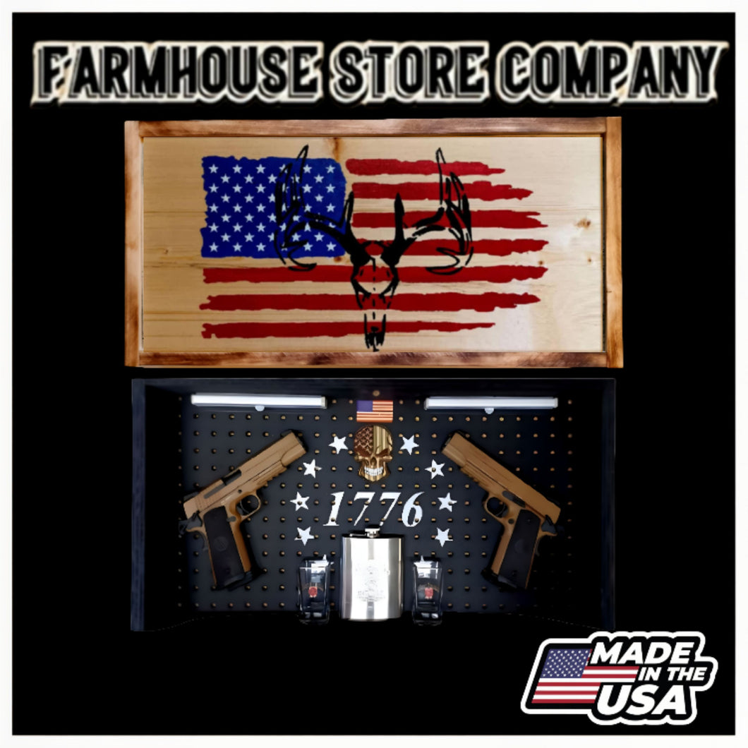 Whitetail American Flag Concealment Wall Art