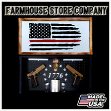 Load image into Gallery viewer, Thin Red Line Deluxe Gun Concealment Flag Wall Art

