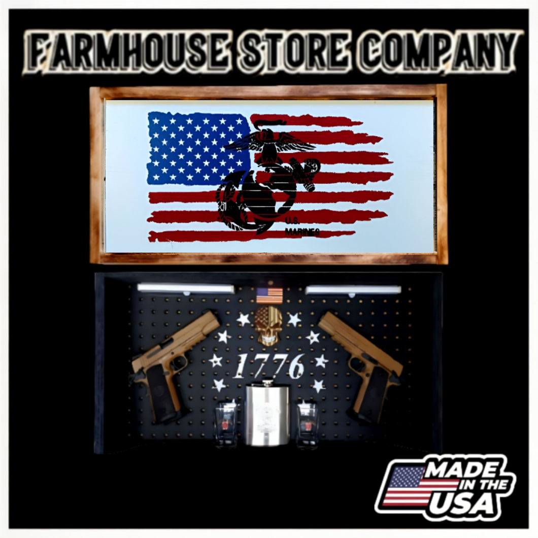 Marines Deluxe Gun Concealment Flag Wall Art