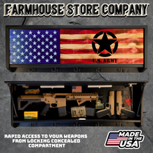 Load image into Gallery viewer, Gun Concealment Coat Rack Black Unit Charred American Flag Army Design
