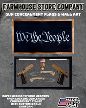 Load image into Gallery viewer, Gun Concealment Flag Deluxe Handgun Wall Art Charred Black WTP Design
