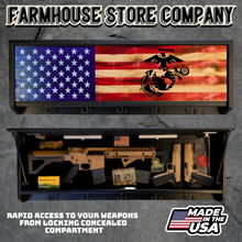 Load image into Gallery viewer, Gun Concealment Coat Rack Black Unit Charred American Flag Marines Design
