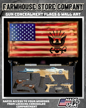 Load image into Gallery viewer, Gun Concealment Flag Deluxe Wall Art Charred US Navy Design
