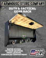 Load image into Gallery viewer, Deluxe Thin Green Line Flag Tactical Duty Gear Rack With Gun Concealment
