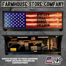 Load image into Gallery viewer, Gun Concealment Coat Rack Black Unit Charred American Flag WSGF Design
