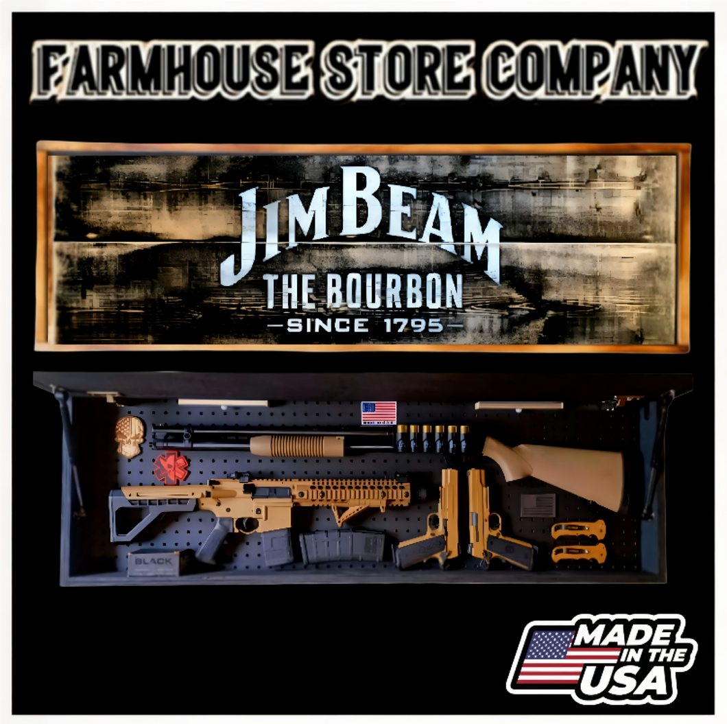 Jim Beam Long Rifle Gun Concealment Flag Wall Art
