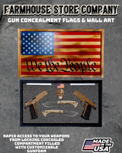 Load image into Gallery viewer, Gun Concealment Flag Deluxe Handgun Wall Art Charred Flag WTP Design
