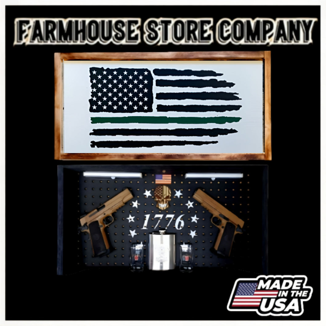 Thin Green Line Deluxe Gun Concealment Flag Wall Art