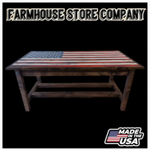 Load image into Gallery viewer, Timber Framed Deluxe Gun Concealment American Flag Coffee Table
