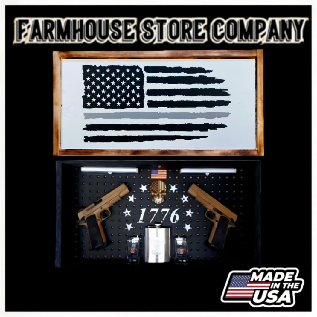 Thin Gray Line Deluxe Gun Concealment Flag Wall Art